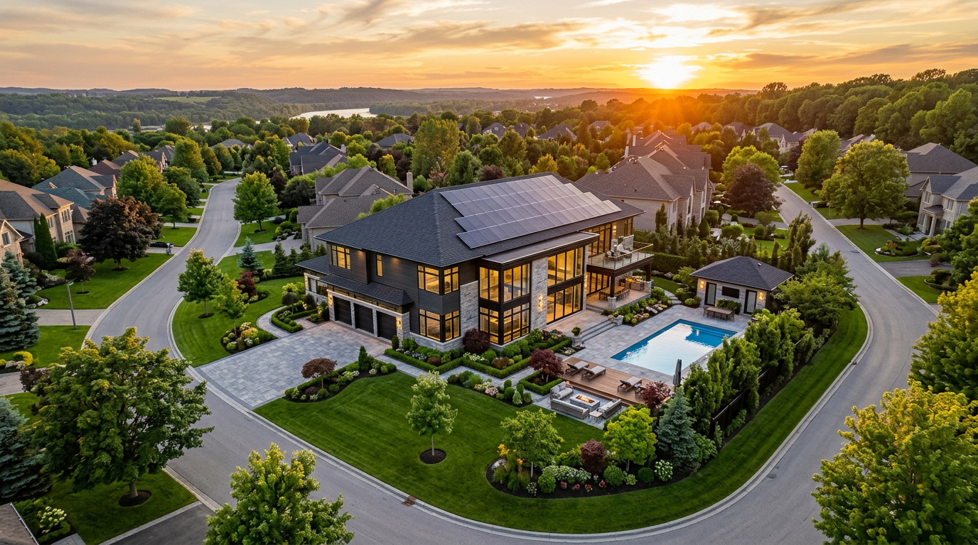 Modernes Haus mit Solaranlage